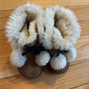 UGG Kids Boots with Fluffy Pom Poms